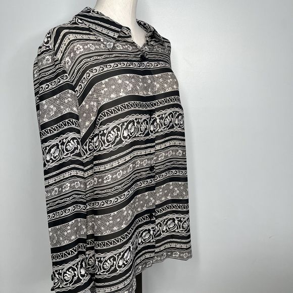 Vintage Perceptions by Irene B Blouse Button Up Tunic Top Size 14 - Picture 4 of 10